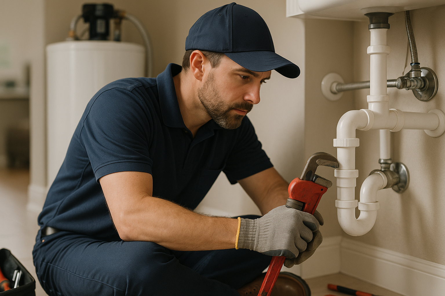 Editorial illustration depicting emergency plumber plano