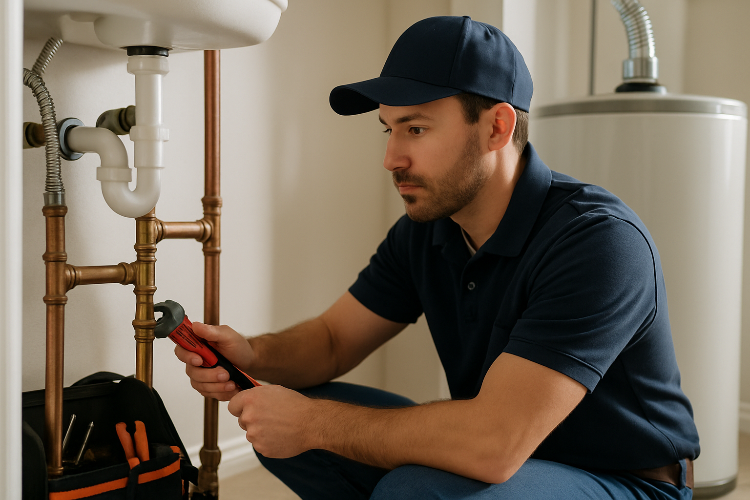 Editorial illustration depicting plumbing in plano
