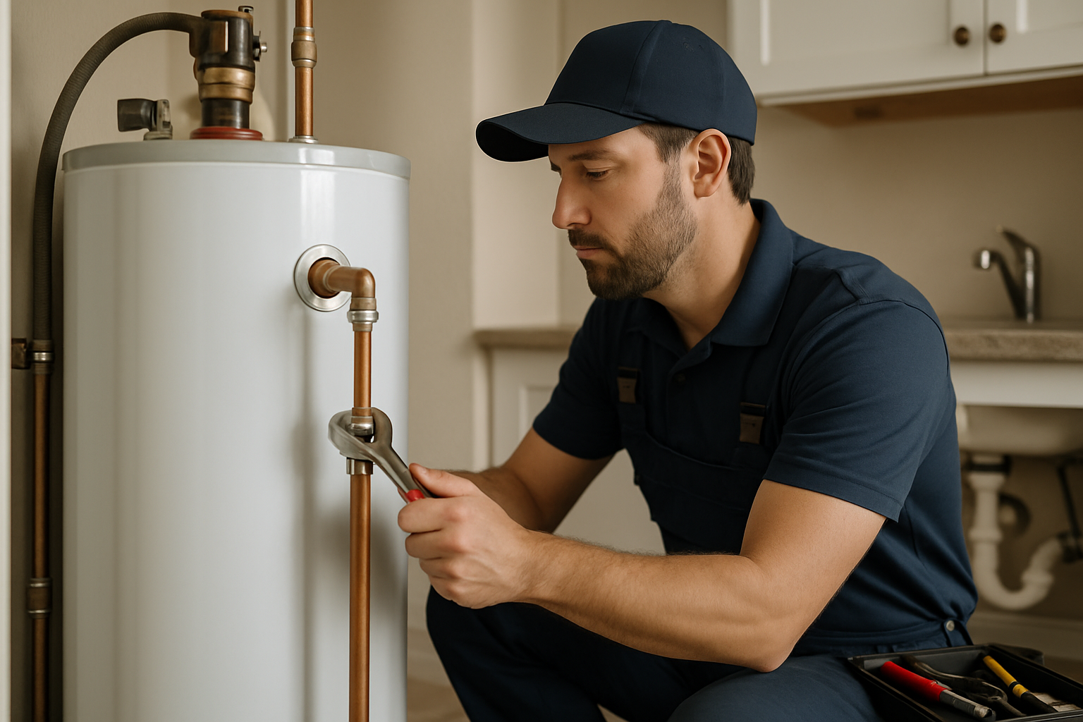 Editorial illustration depicting water heater replacement cost plano tx